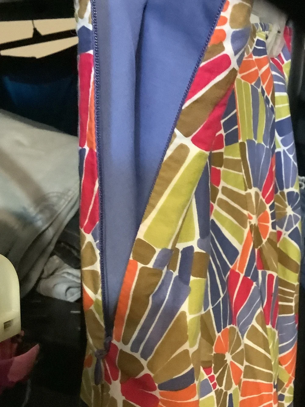 Talbots Multicolor Circular Print Skirt with Olive, Red, Blue & Purple